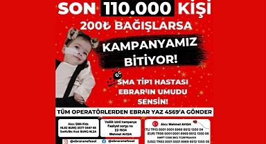 Akhisar'ın bebeği SMA'lı Ebrar bebek kampanyası yüzde 36 tamamlandı