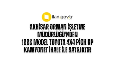 1998 model toyota 4X4 pick up kamyonet ihale ile satılıktır