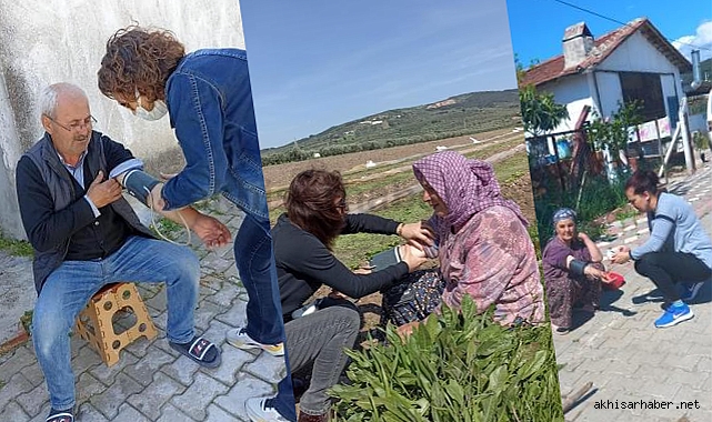 Akhisar'daki köylerde kapı kapı dolaşıp sağlık taraması yapıyorlar