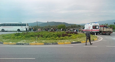 Soma yolcularını taşıyan otobüs kaza yaptı