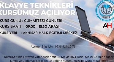 Akhisar Halk Eğitim Merkezi'nden Yeni Kurs: Klavye Teknikleri
