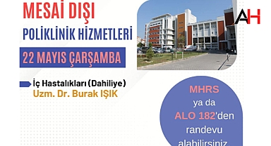 Akhisar Mustafa Kirazoğlu Devlet Hastanesi'nden Mesai Dışı Poliklinik Hizmeti