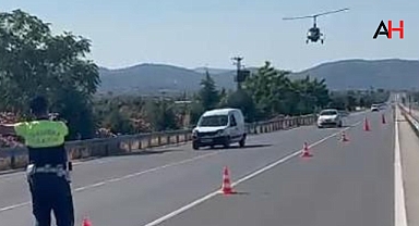 Akhisar’da Cayrokopter ile Havadan Trafik Denetimi