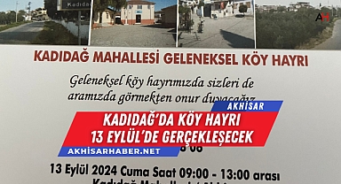 Kadıdağ'da Köy Hayrı 13 Eylül'de Gerçekleşecek