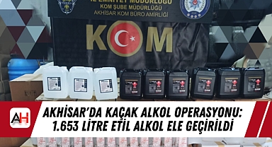 Akhisar'da Kaçak Alkol Operasyonu: 1.653 Litre Etil Alkol Ele Geçirildi