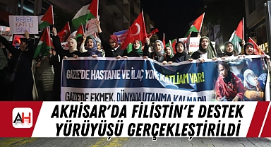 Akhisar'da Filistin'e Destek Yürüyüşü Gerçekleştirildi