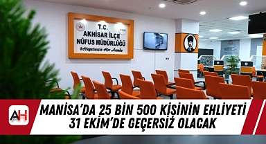 Manisa'da 25 Bin 500 Kişinin Ehliyeti 31 Ekim'de Geçersiz Olacak