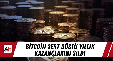 Bitcoin Sert Düştü Yıllık Kazançlarını Sildi