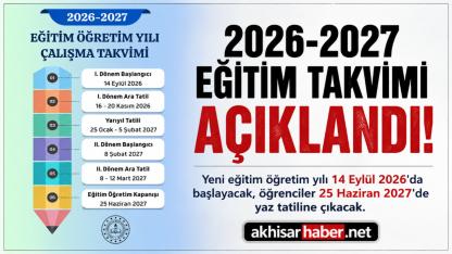 2026-2027 Eğitim Öğretim Yılı Takvimi Açıklandı