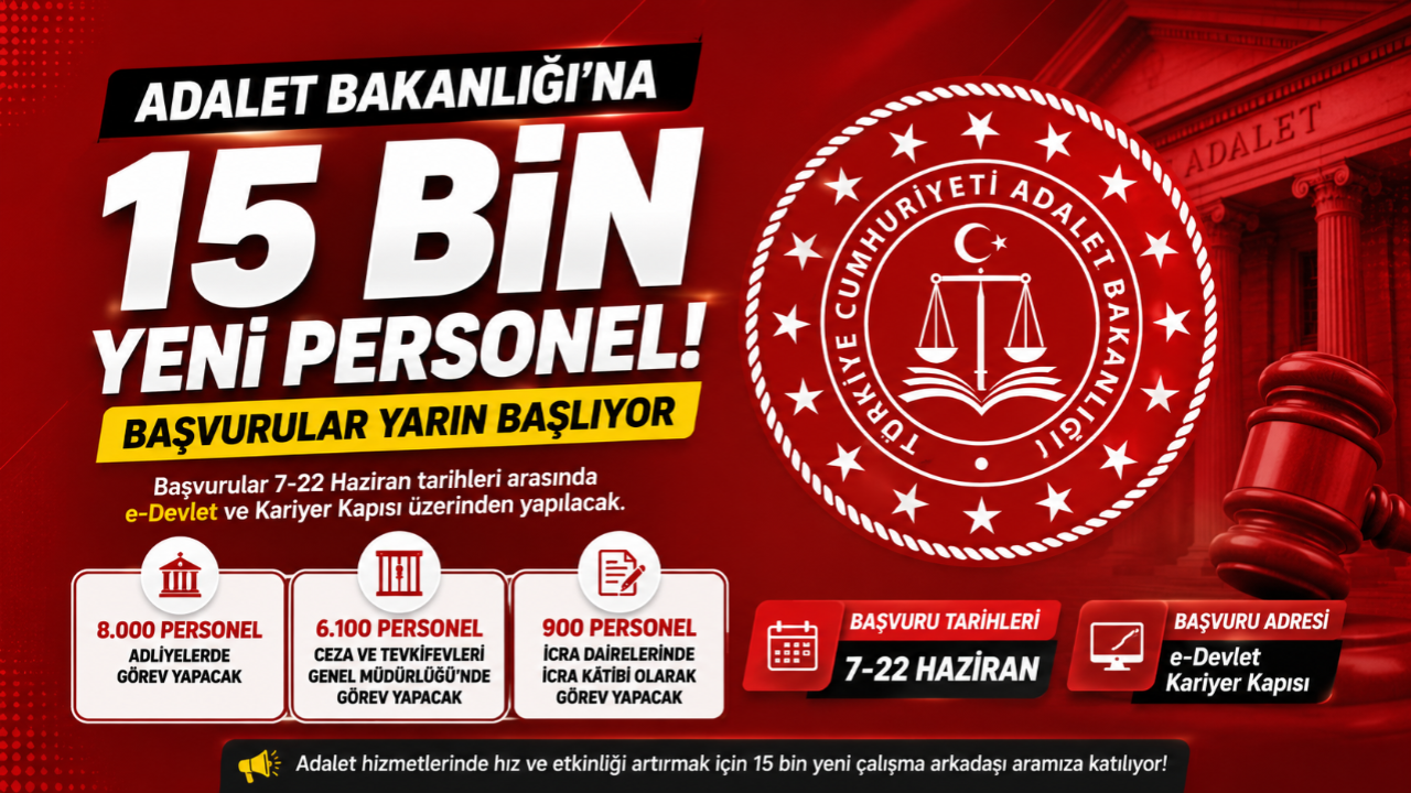Adalet Bakanlığı 15 Bin Personel Alacak