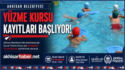 Akhisar Belediyesi Çocuk Yüzme Kursu Kayıtları Başlıyor