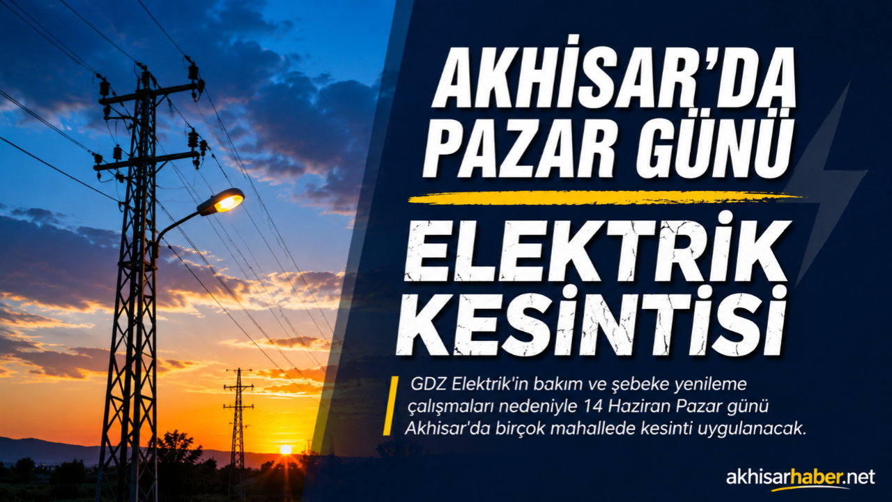 Akhisar’da Pazar Günü Geniş Kapsamlı Elektrik Kesintisi