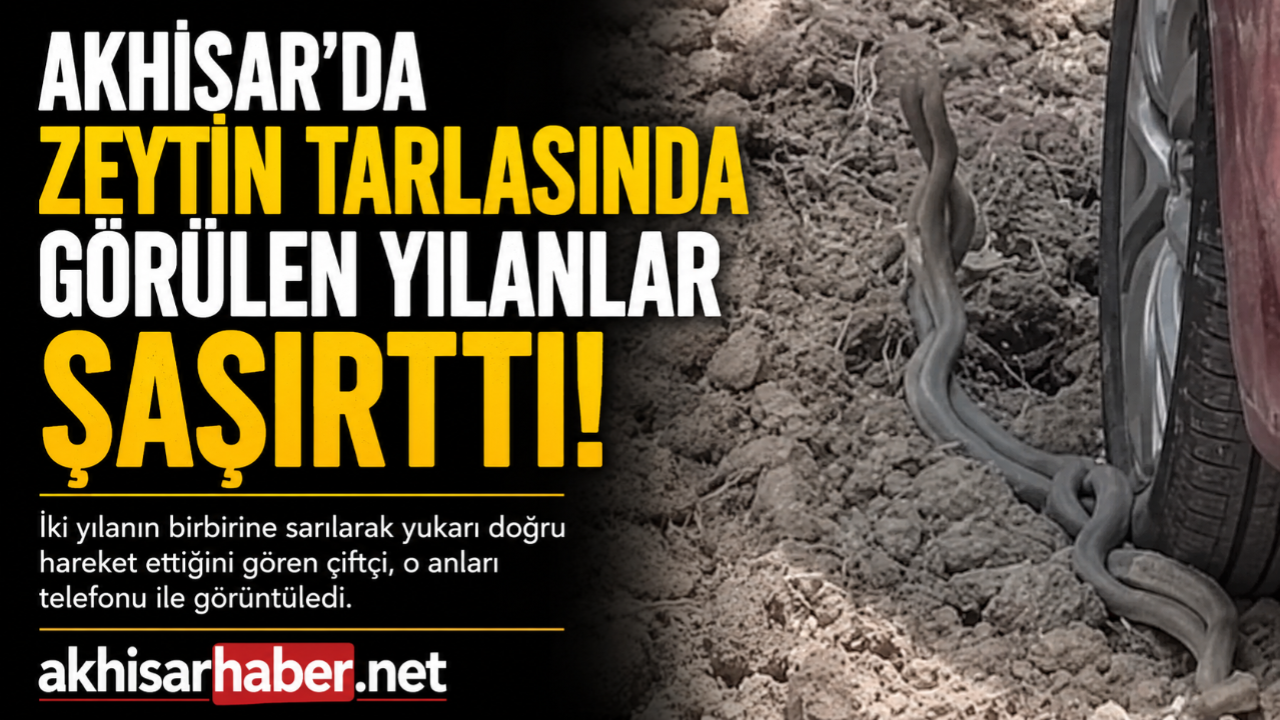 Akhisar’da Zeytin Tarlasında Görülen Yılanlar Şaşırttı