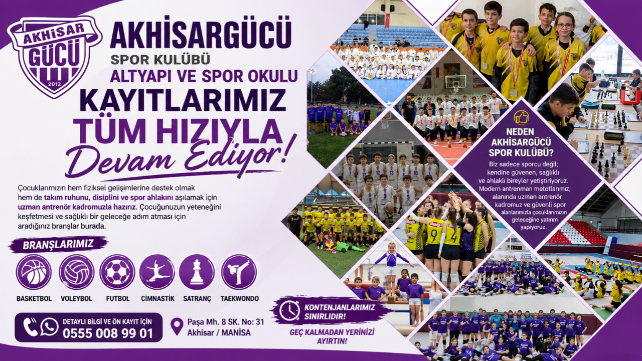 Akhisargücü Spor Kulübü’nde Altyapı ve Spor Okulu Kayıtları Sürüyor