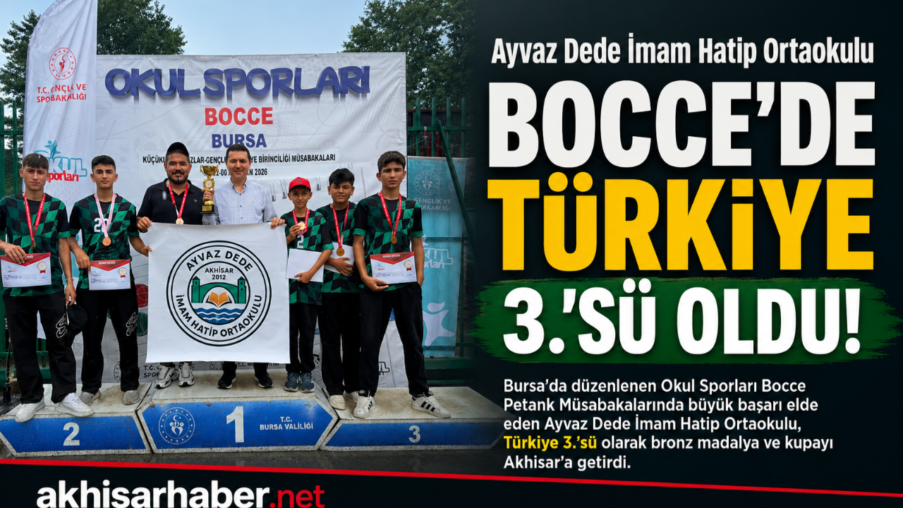 Ayvaz Dede İmam Hatip Ortaokulu Bocce’de Türkiye 3.’sü Oldu