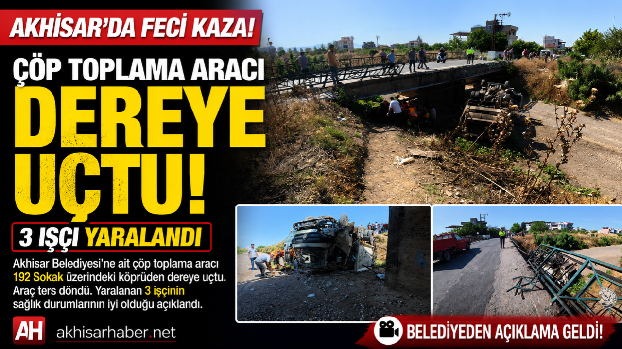 Çöp Toplama Aracı Dereye Uçtu: 3 İşçi Yaralandı