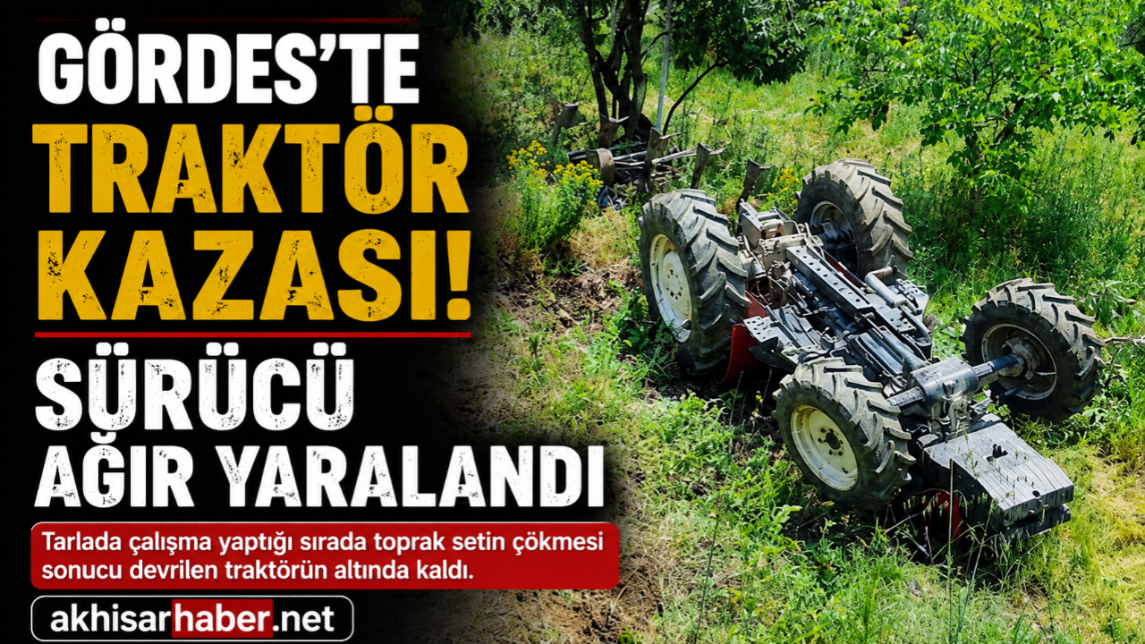 Gördes'te Traktör Kazası: Sürücü Ağır Yaralandı