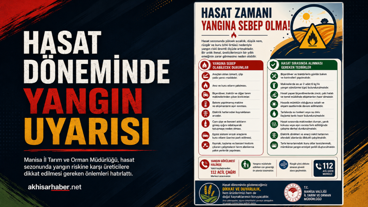 Hasat Döneminde Yangın Uyarısı: “Bir Anlık İhmal Bir Yıllık Emeği Yok Edebilir”