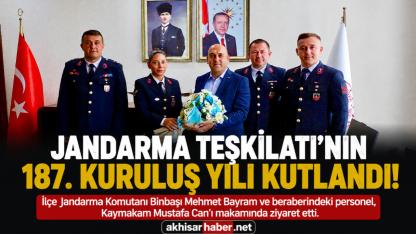 Jandarma Teşkilatı'nın 187. Kuruluş Yıl Dönümünde Kaymakam Can’a Ziyaret