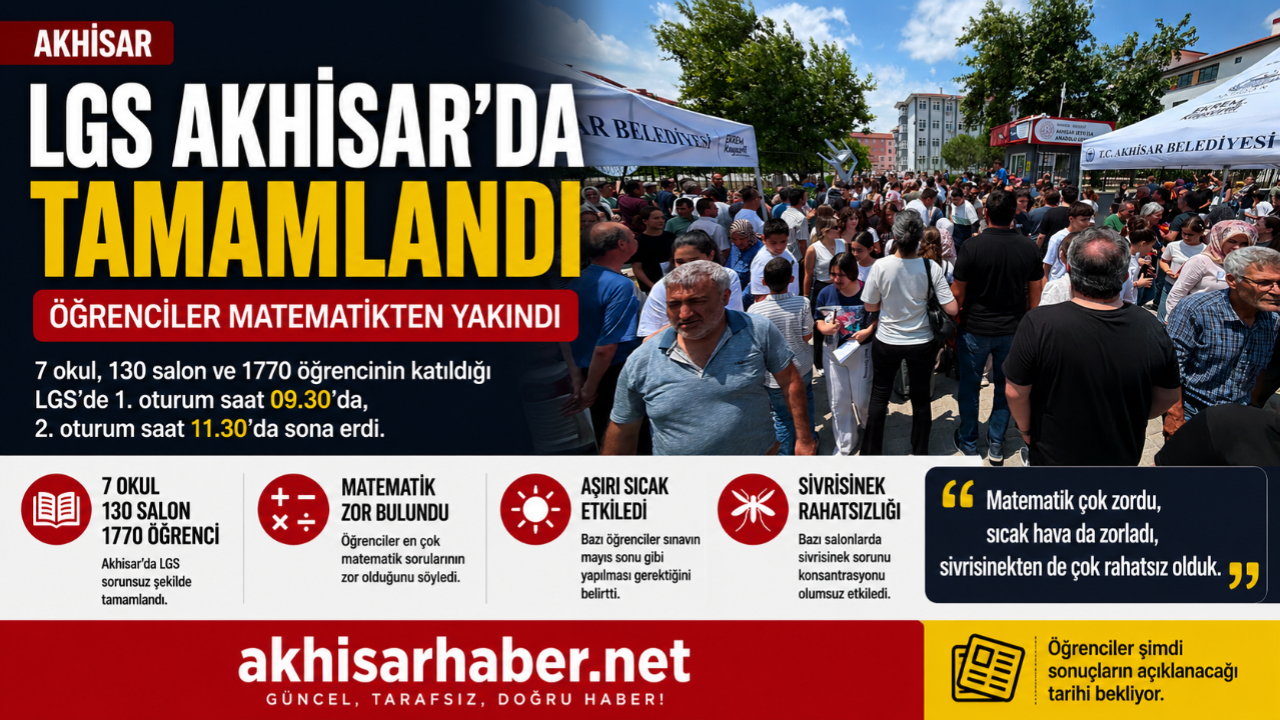 LGS Akhisar’da Tamamlandı: Öğrenciler Matematikten Yakındı