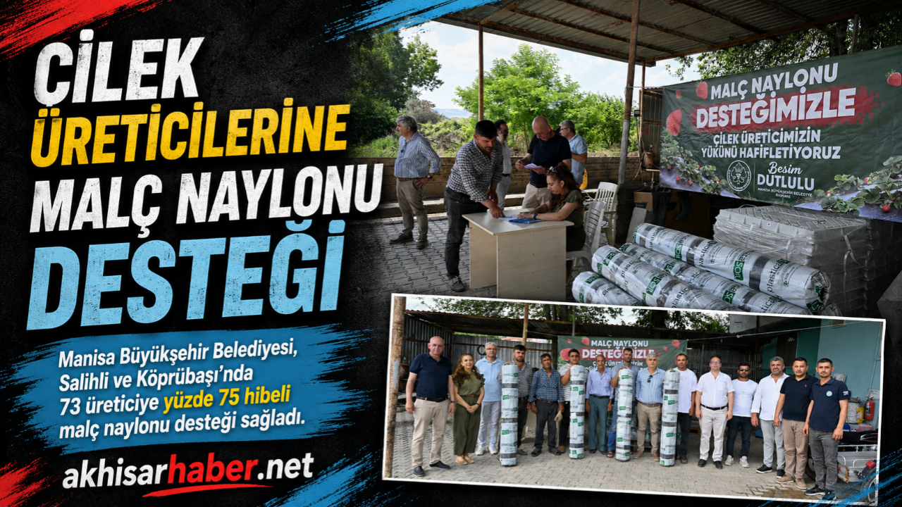 Manisa Büyükşehir’den Çilek Üreticilerine Malç Naylonu Desteği