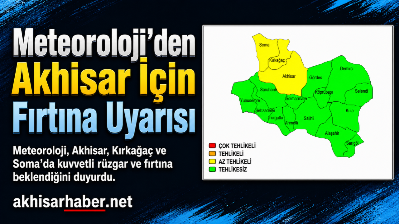 Meteoroloji’den Akhisar İçin Fırtına Uyarısı