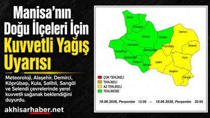 Meteoroloji’den Manisa’nın Doğu İlçeleri İçin Kuvvetli Yağış Uyarısı
