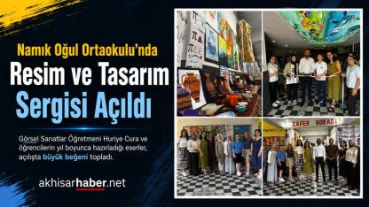 Namık Oğul Ortaokulu’nda Resim ve Tasarım Sergisi Açıldı