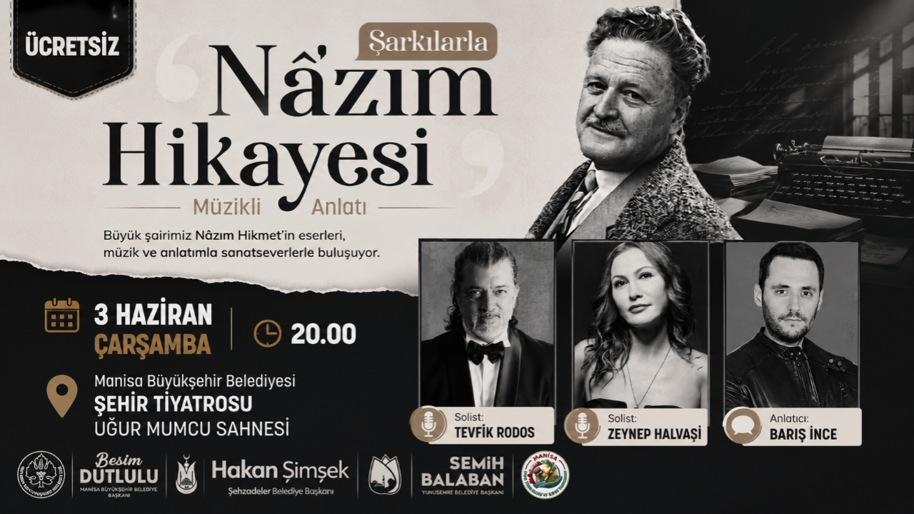 Şarkılarla Nâzım Hikayesi Manisa’da Sahnelenecek