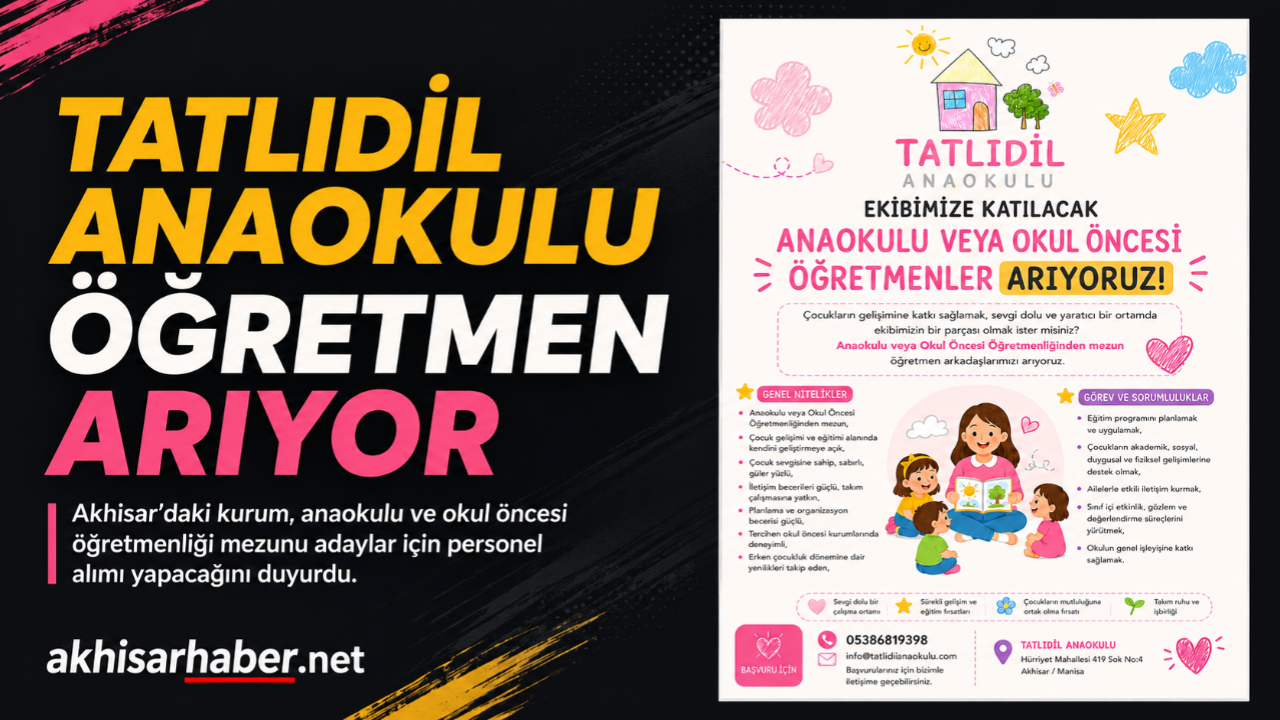 Tatlıdil Anaokulu’nda Öğretmen Alımı Yapılacak