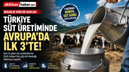 Türkiye süt üretiminde Avrupa'da ilk 3'te