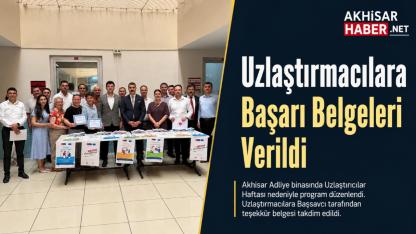 Uzlaştırmacılara Başarı Belgeleri Verildi