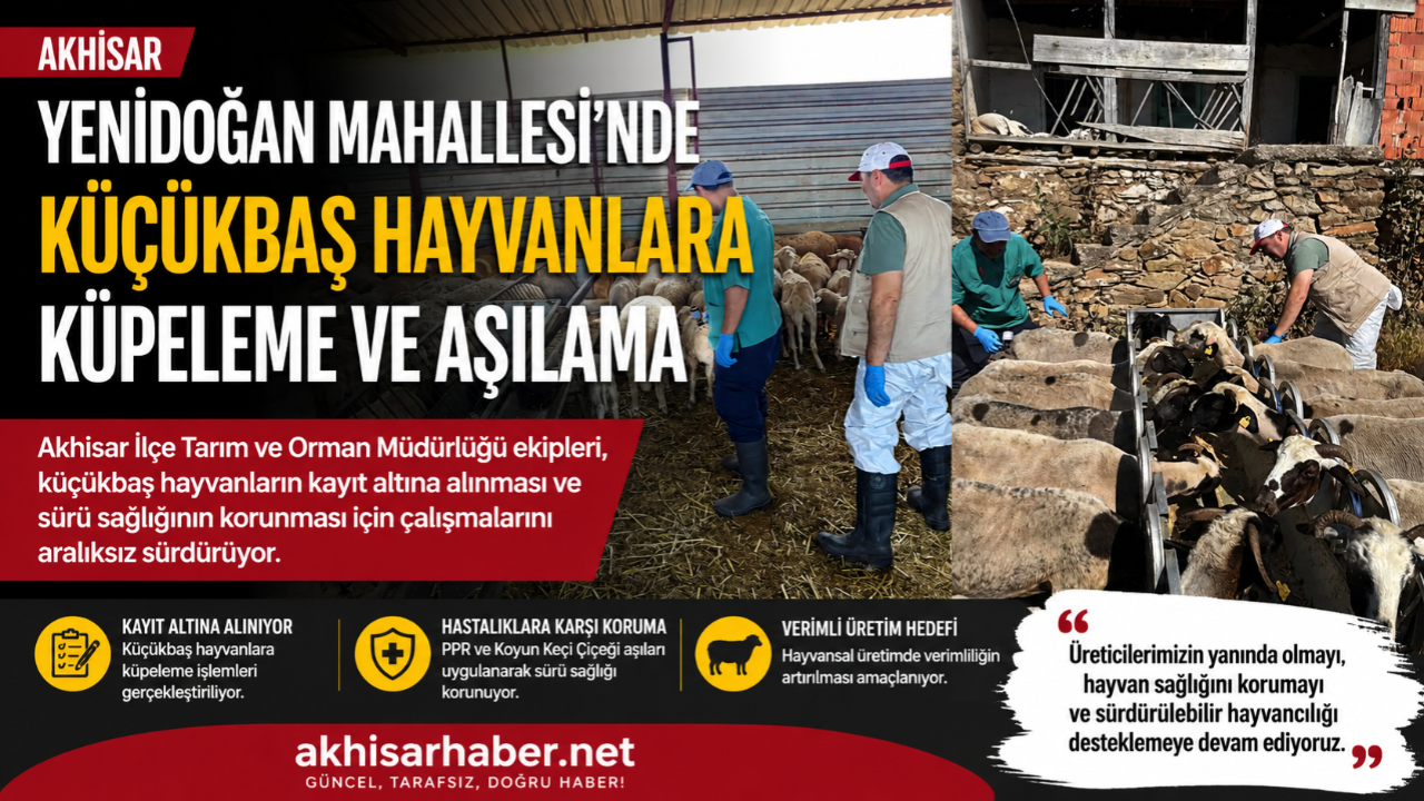 Yenidoğan Mahallesi’nde Küçükbaş Hayvanlara Küpeleme ve Aşılama Çalışması