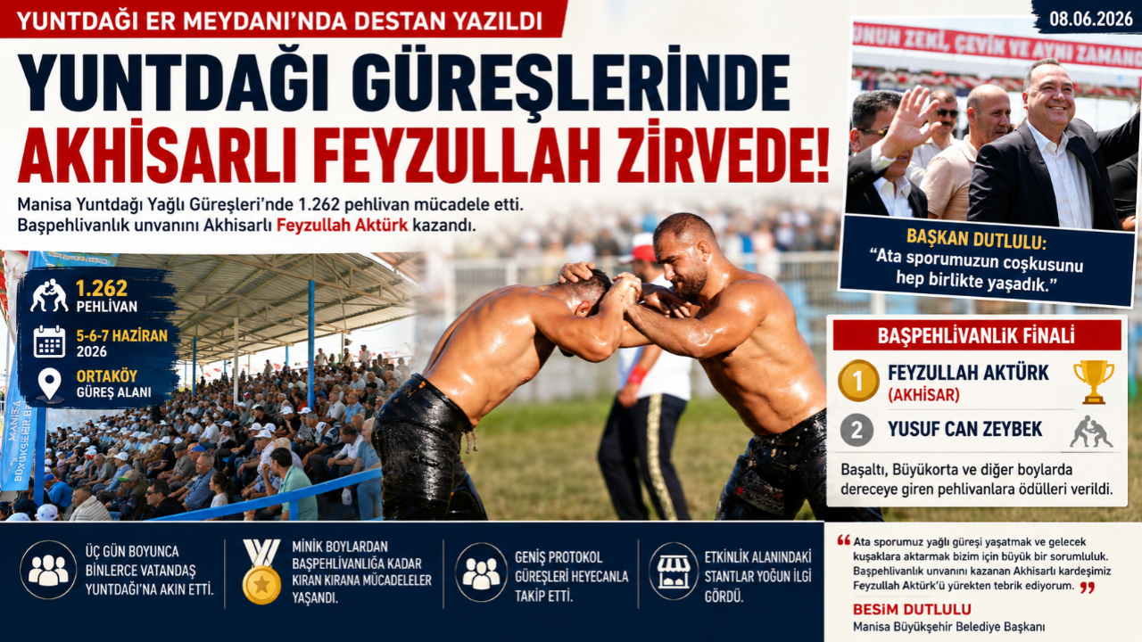 Yuntdağı Güreşlerinde Akhisarlı Feyzullah Zirvede