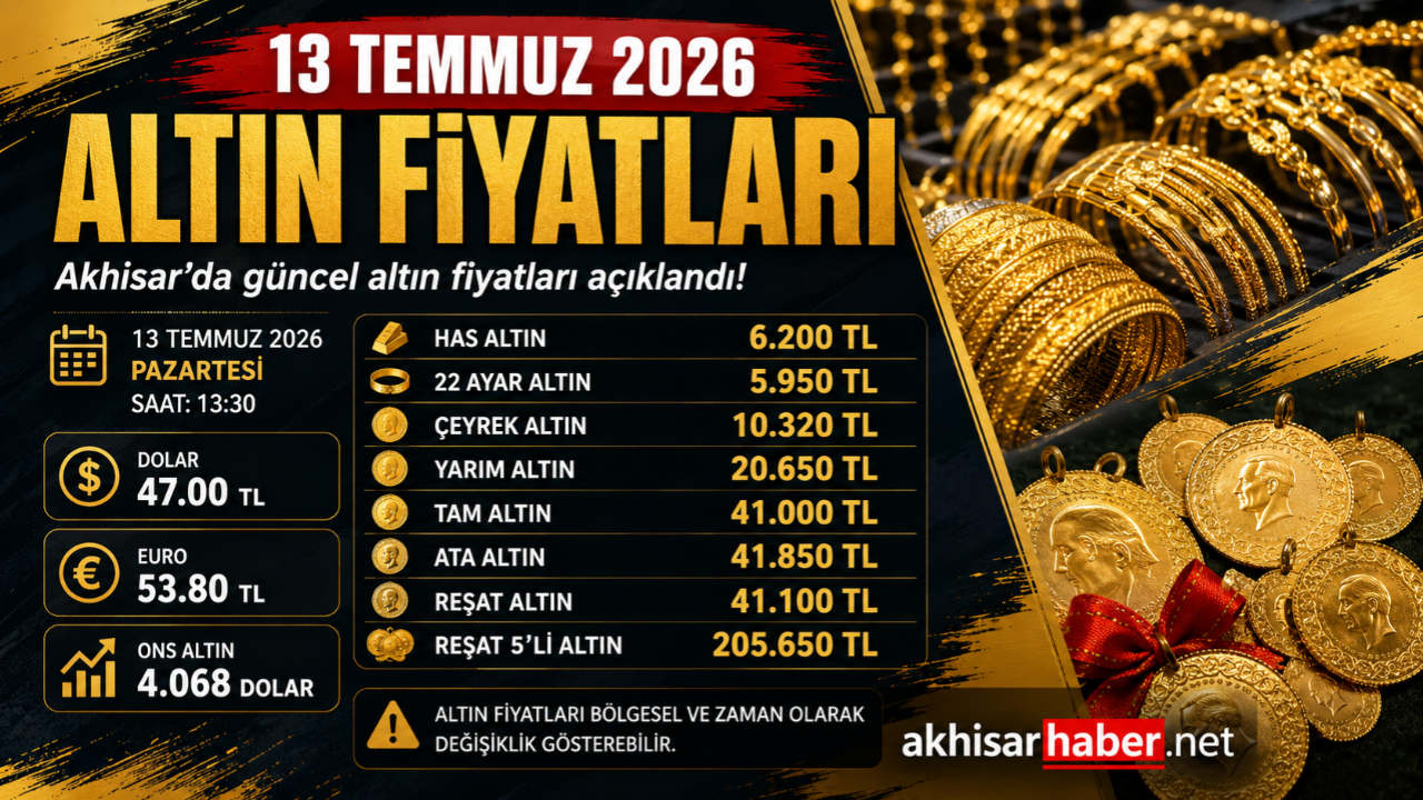 13 Temmuz 2026 tarihli altın fiyatları