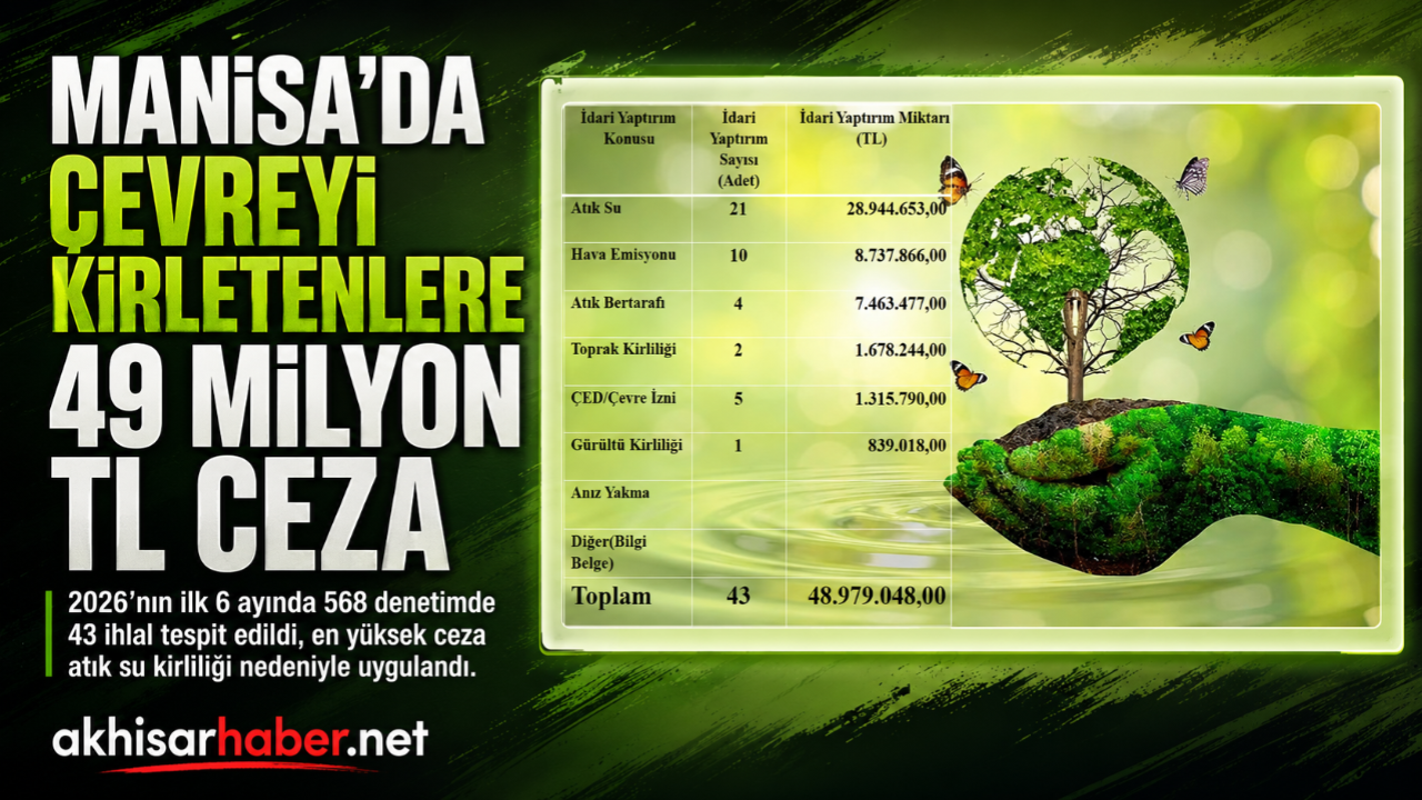 Manisa’da Çevreyi Kirletenlere 6 Ayda Yaklaşık 49 Milyon Lira Ceza