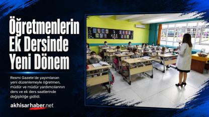 Öğretmen ve Yöneticilerin Ek Ders Saatlerinde Yeni Düzenleme