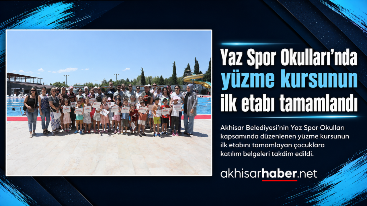 Yaz Spor Okulları’nda yüzme kursunun ilk etabı tamamlandı
